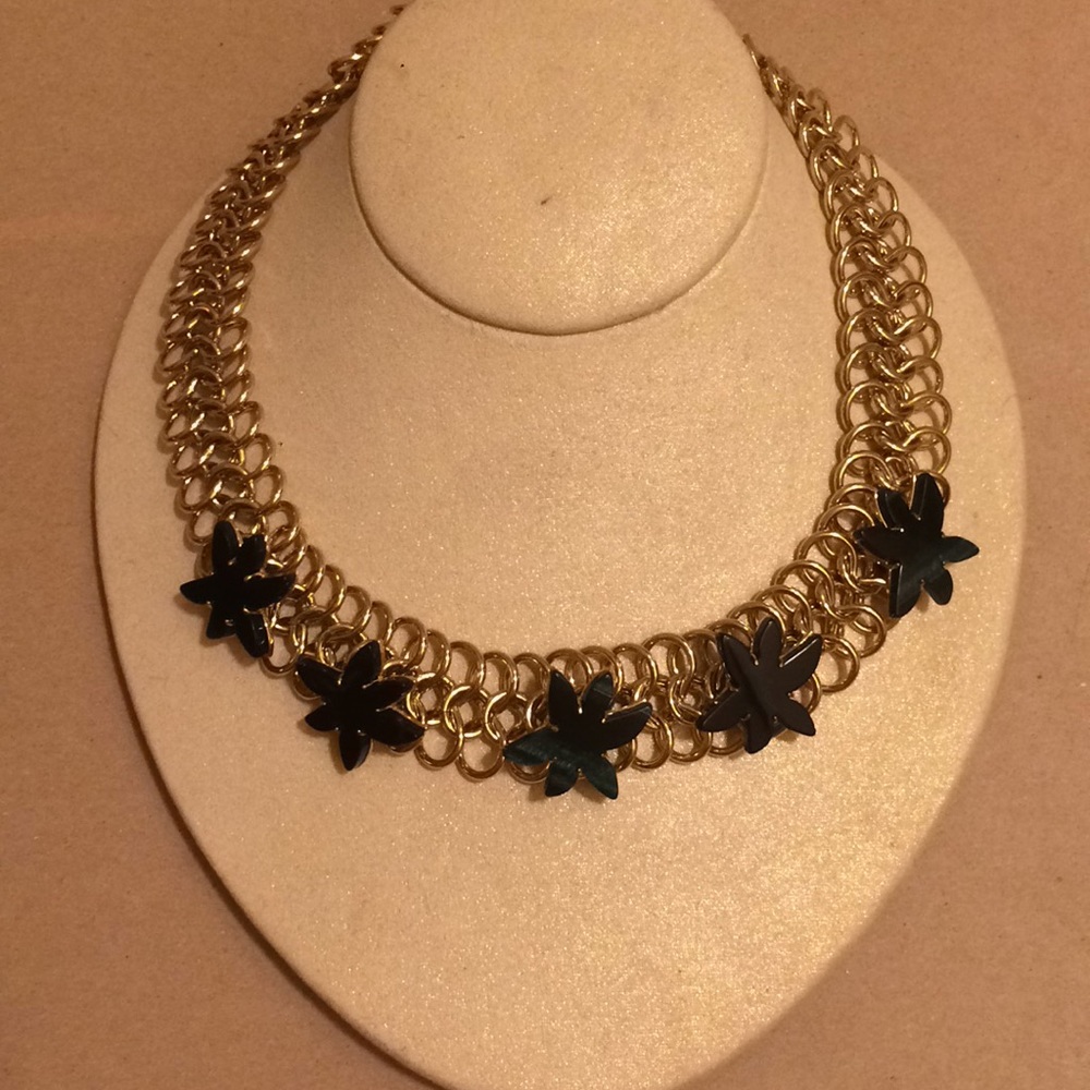 Marc Jacobs Gold & Malachite Choker Style Necklace